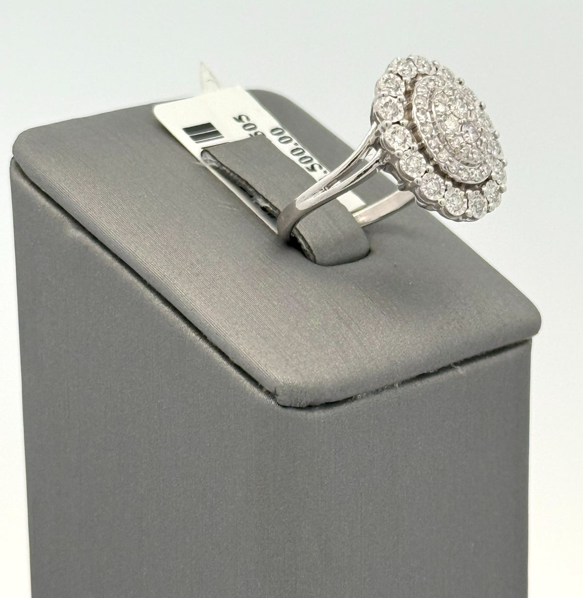 14k White Gold 0.75CT Diamond Cluster Ring Size 4.75, S108426