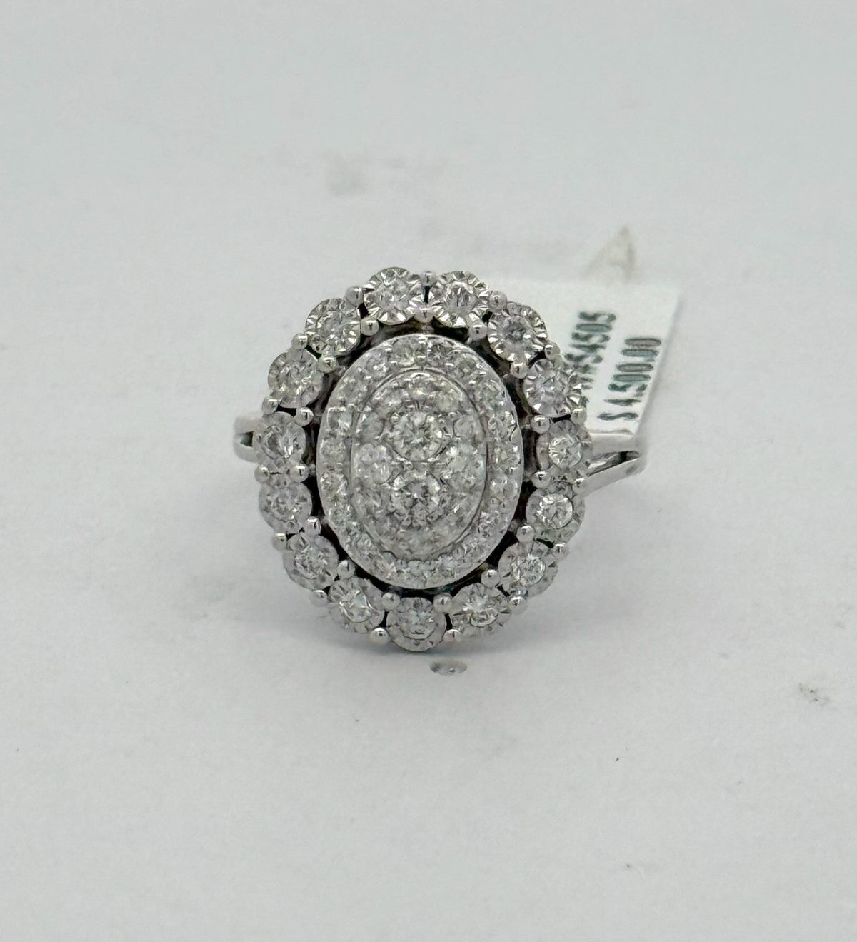 14k White Gold 0.75CT Diamond Cluster Ring Size 4.75, S108426