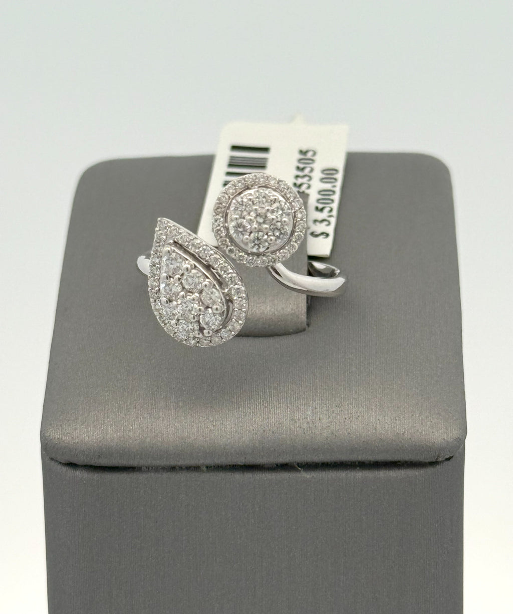 10k White Gold 0.50 CT Diamond Cluster Ring, 3.0g, Size 6, S08431