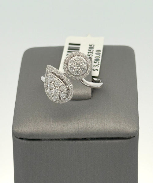 10k White Gold 0.50 CT Diamond Cluster Ring, 3.0g, Size 6, S08431