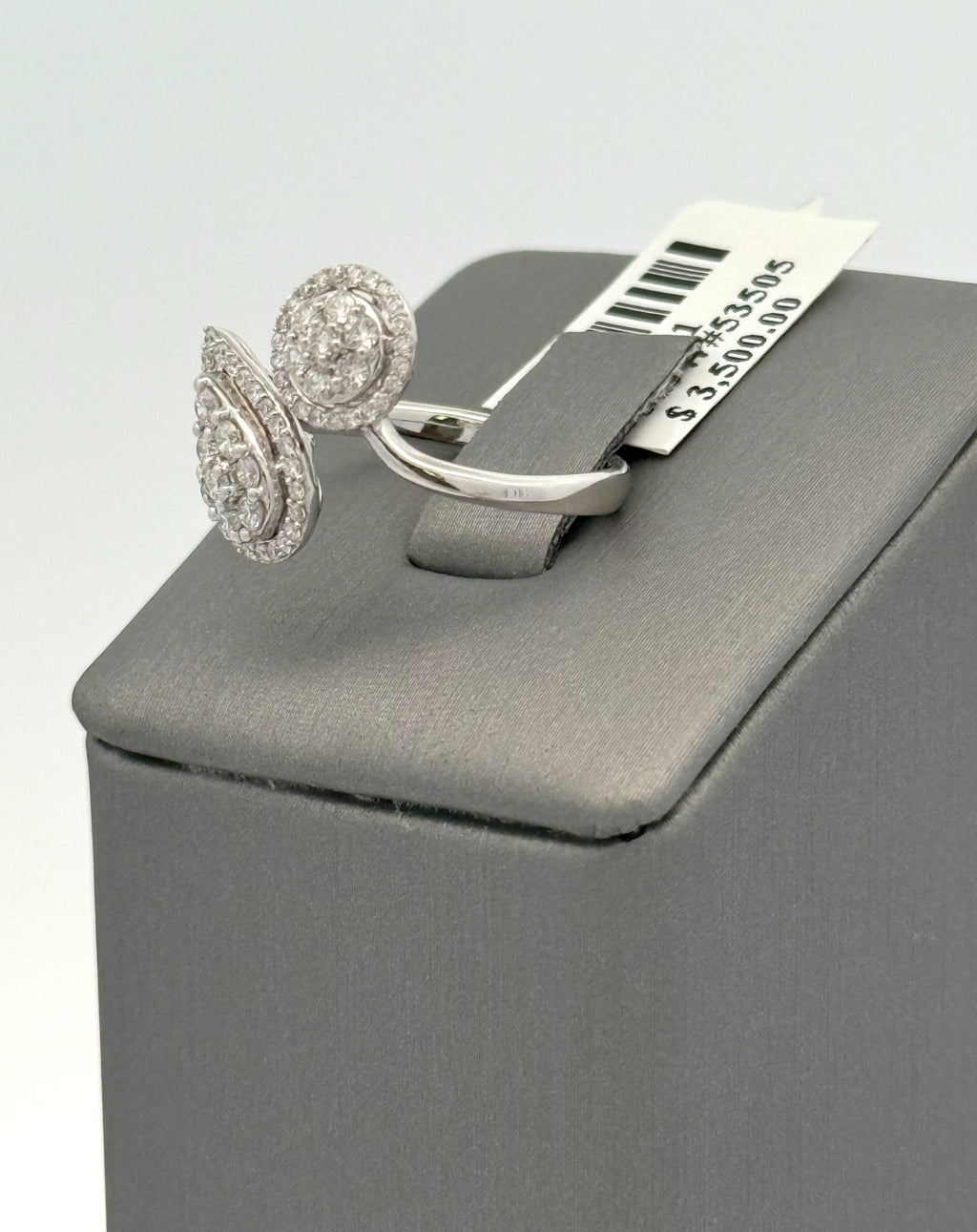 10k White Gold 0.50 CT Diamond Cluster Ring, 3.0g, Size 6, S08431