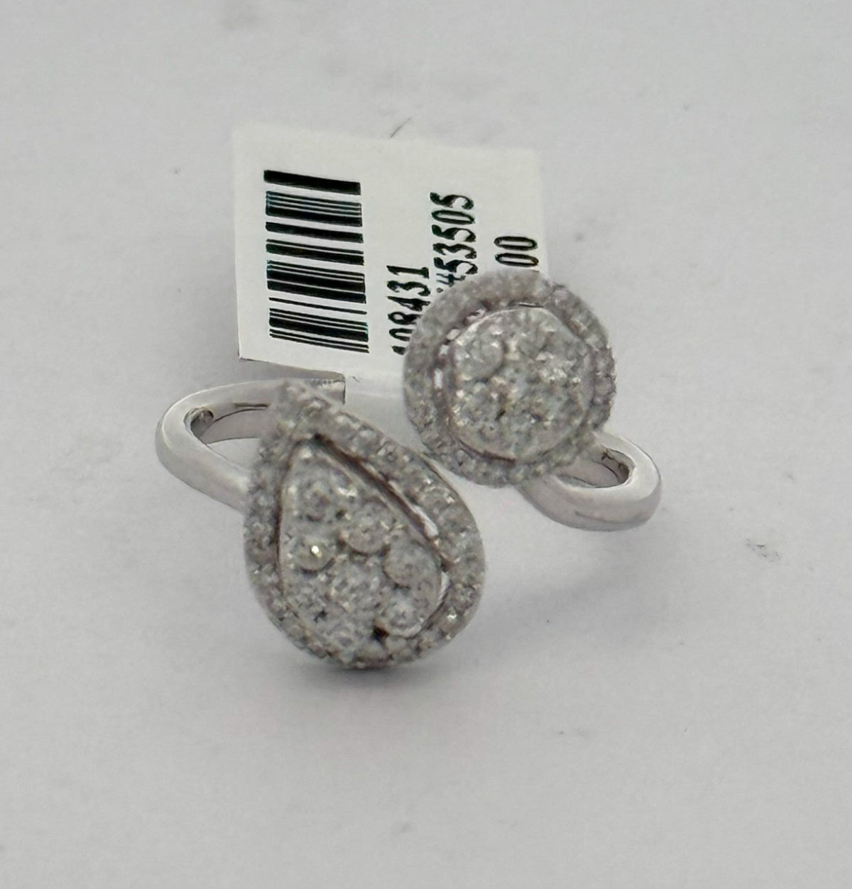 10k White Gold 0.50 CT Diamond Cluster Ring, 3.0g, Size 6, S08431