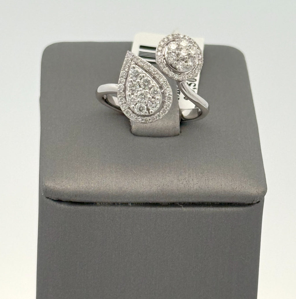 10k White Gold 0.50 CT Diamond Cluster Ring, 3.0g, Size 6, S08431