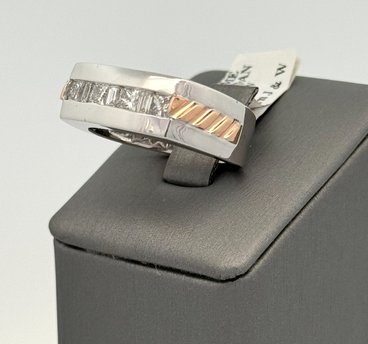 14k Two Tone Gold 1.40 CT Diamond Men's Ring, 12.9g, Size 10.25, S104817