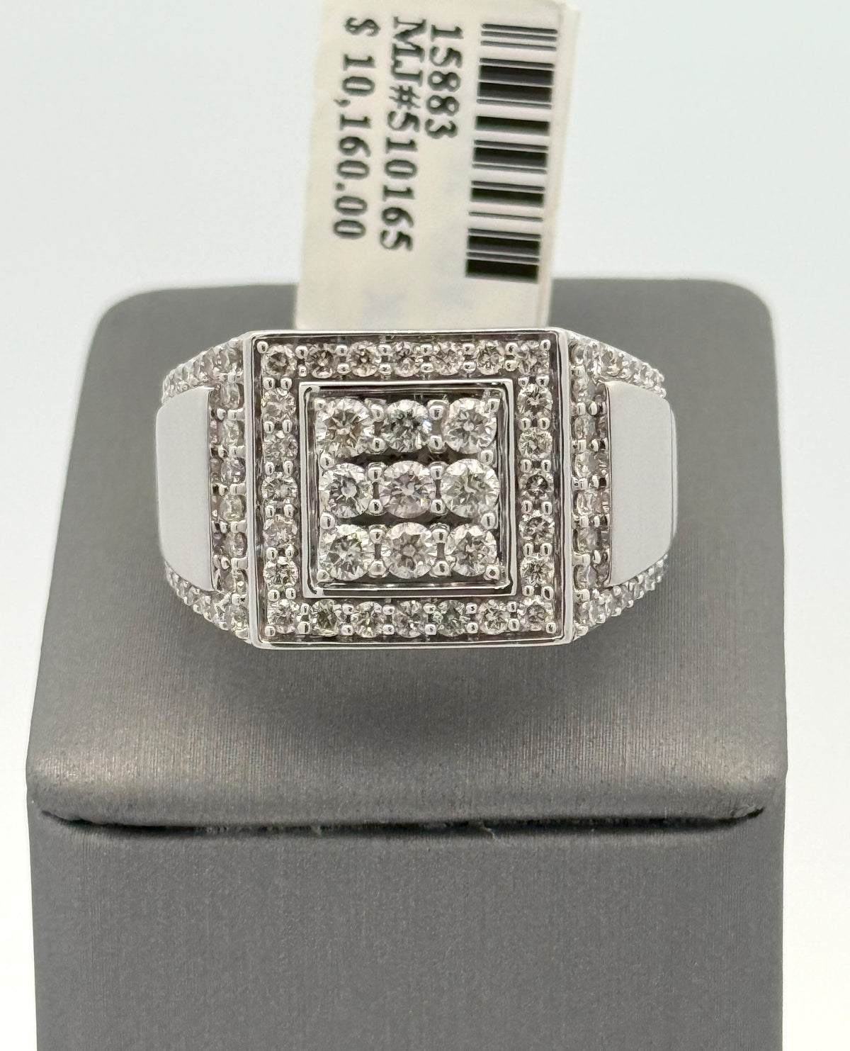 10k White Gold 2.00CT Diamond Men's Wedding Band, 12.5g, Size 10, S15883