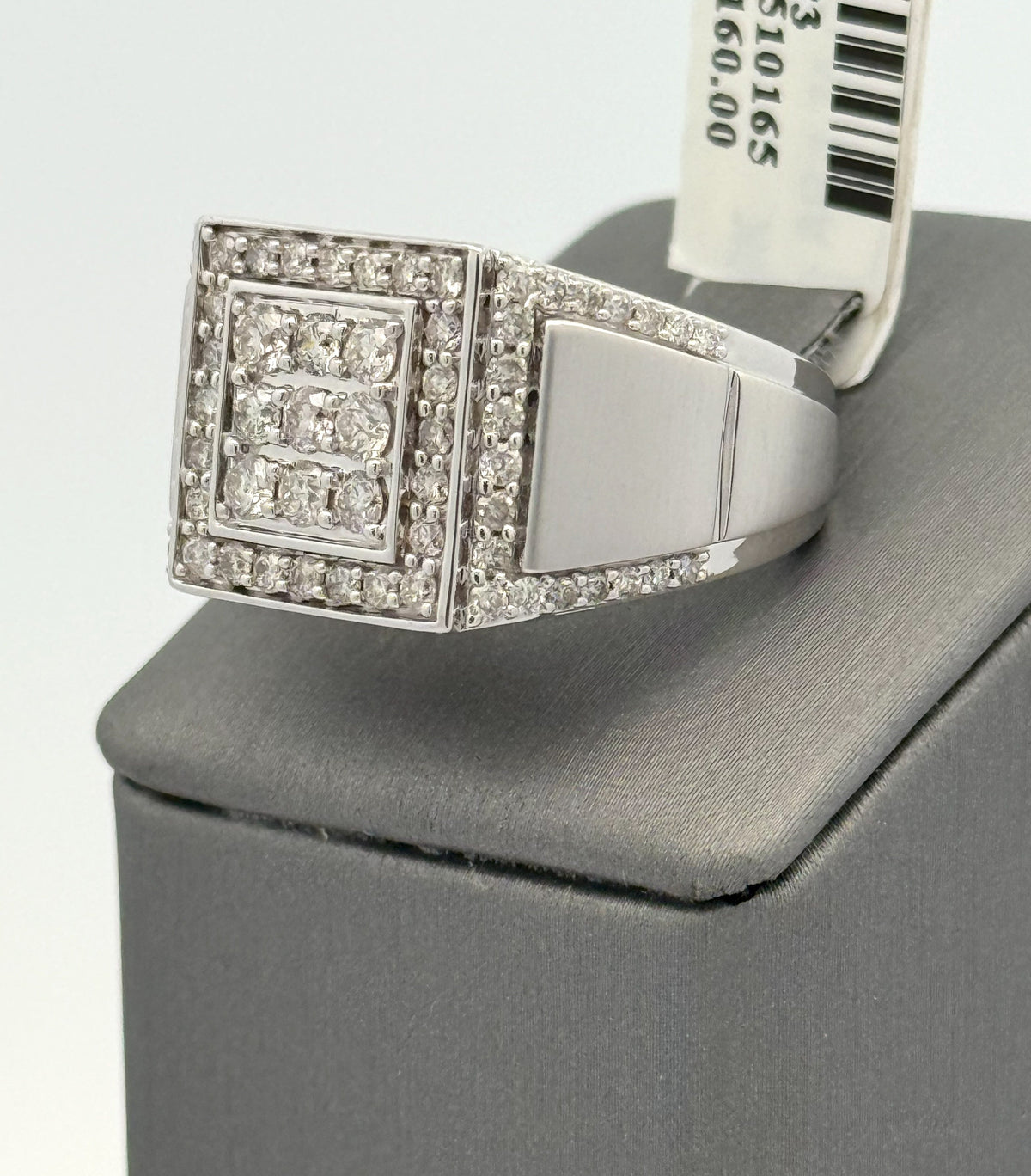 10k White Gold 2.00CT Diamond Men's Wedding Band, 12.5g, Size 10, S15883