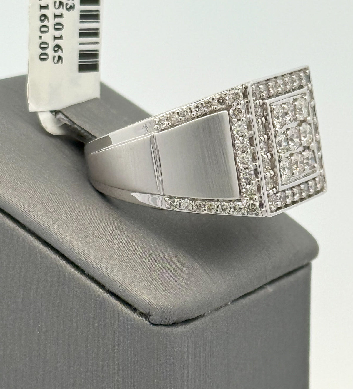 10k White Gold 2.00CT Diamond Men's Wedding Band, 12.5g, Size 10, S15883