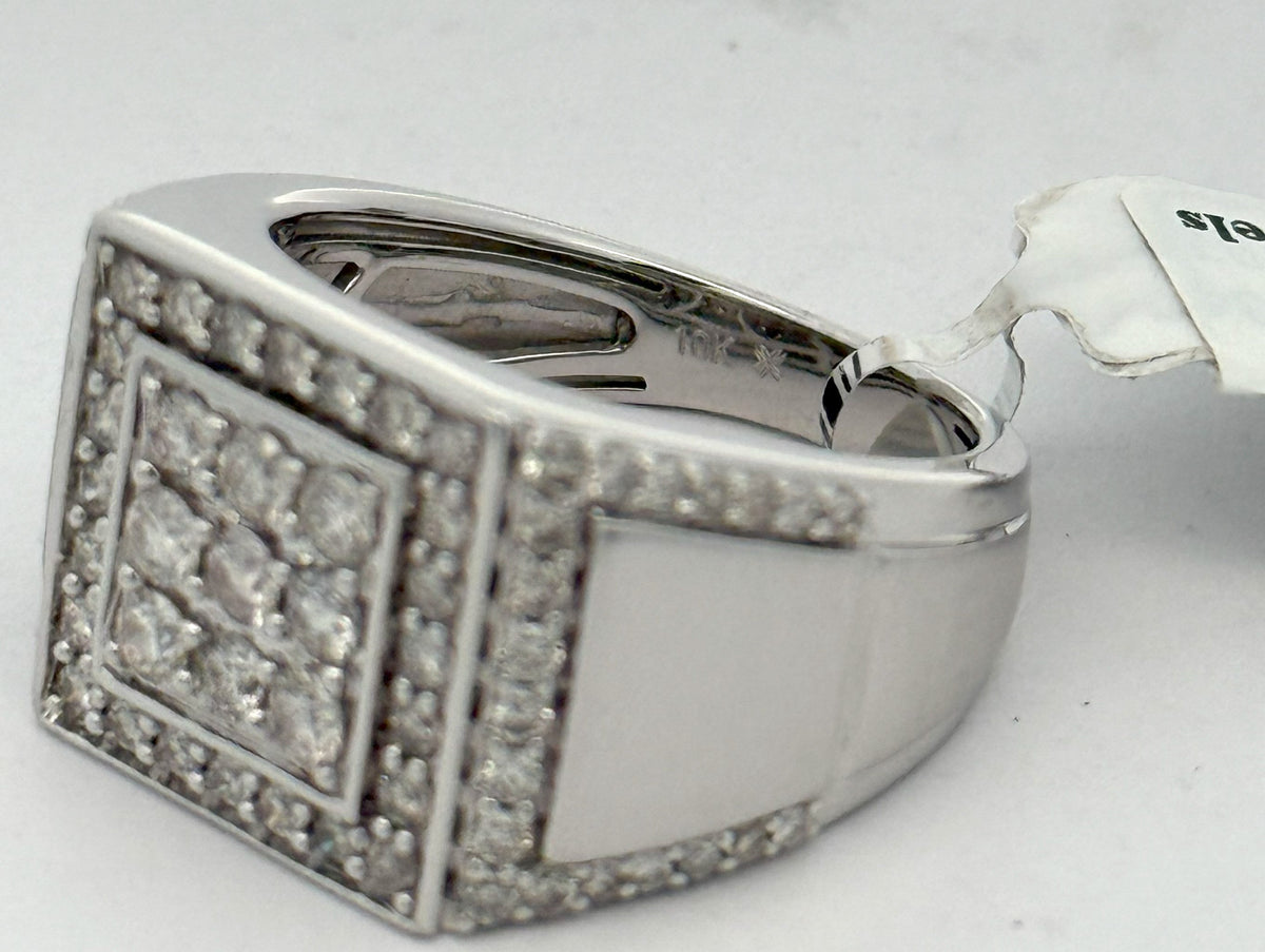 10k White Gold 2.00CT Diamond Men's Wedding Band, 12.5g, Size 10, S15883