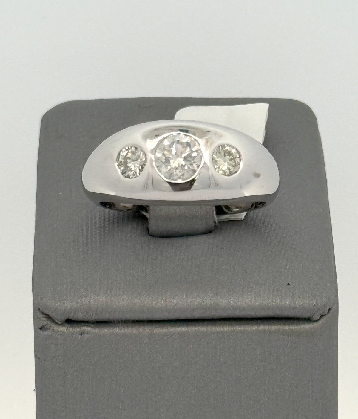 14k White Gold 1.00 CT Diamond Men's Band, 12.7gm, Size 10, S106597