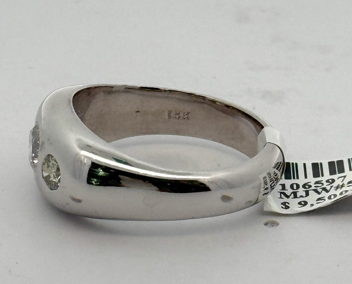 14k White Gold 1.00 CT Diamond Men's Band, 12.7gm, Size 10, S106597