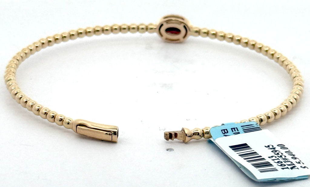 14k Yellow Gold 1.00 CT Diamond & Ruby Bangle Bracelet, 6.0gm, S16613