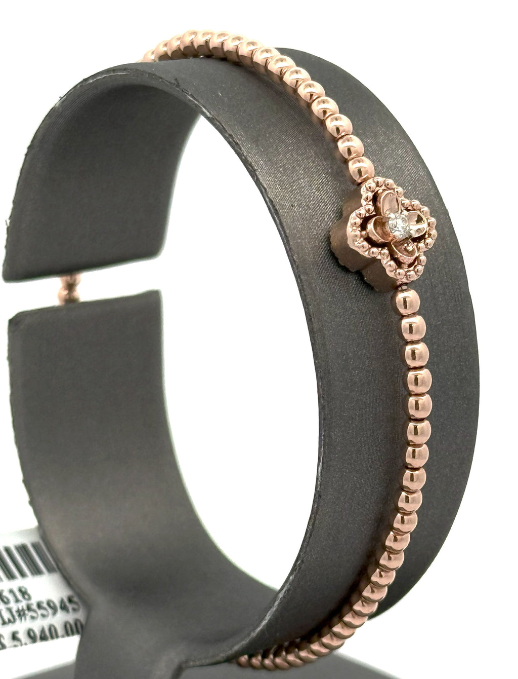 14k Rose Gold 0.45 CT Diamond Ladies Bangle Bracelet, 6.5gm, S16618