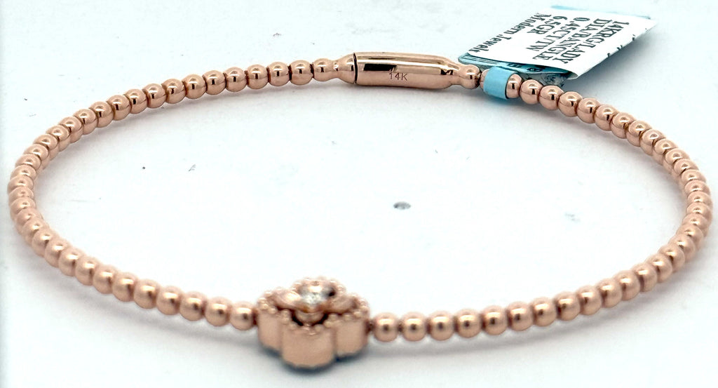 14k Rose Gold 0.45 CT Diamond Ladies Bangle Bracelet, 6.5gm, S16618