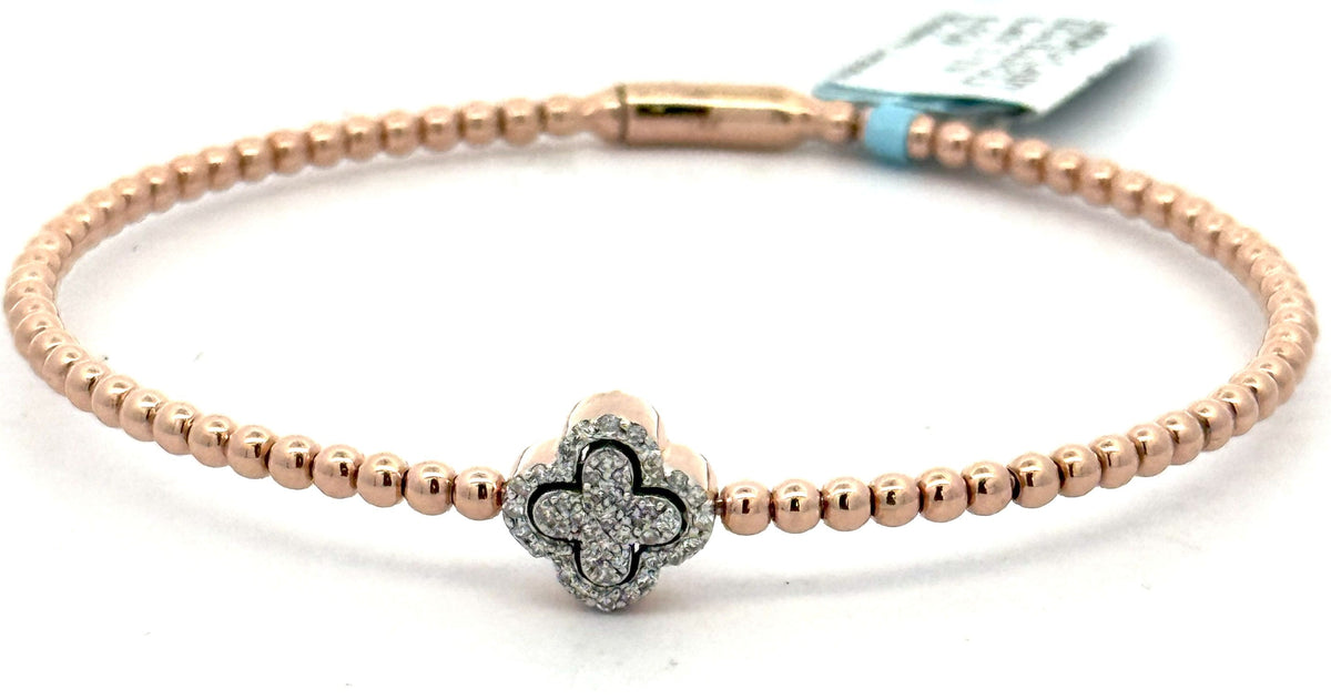 14k Rose Gold 0.45 CT Diamond Ladies Bangle Bracelet, 6.5gm, S16618