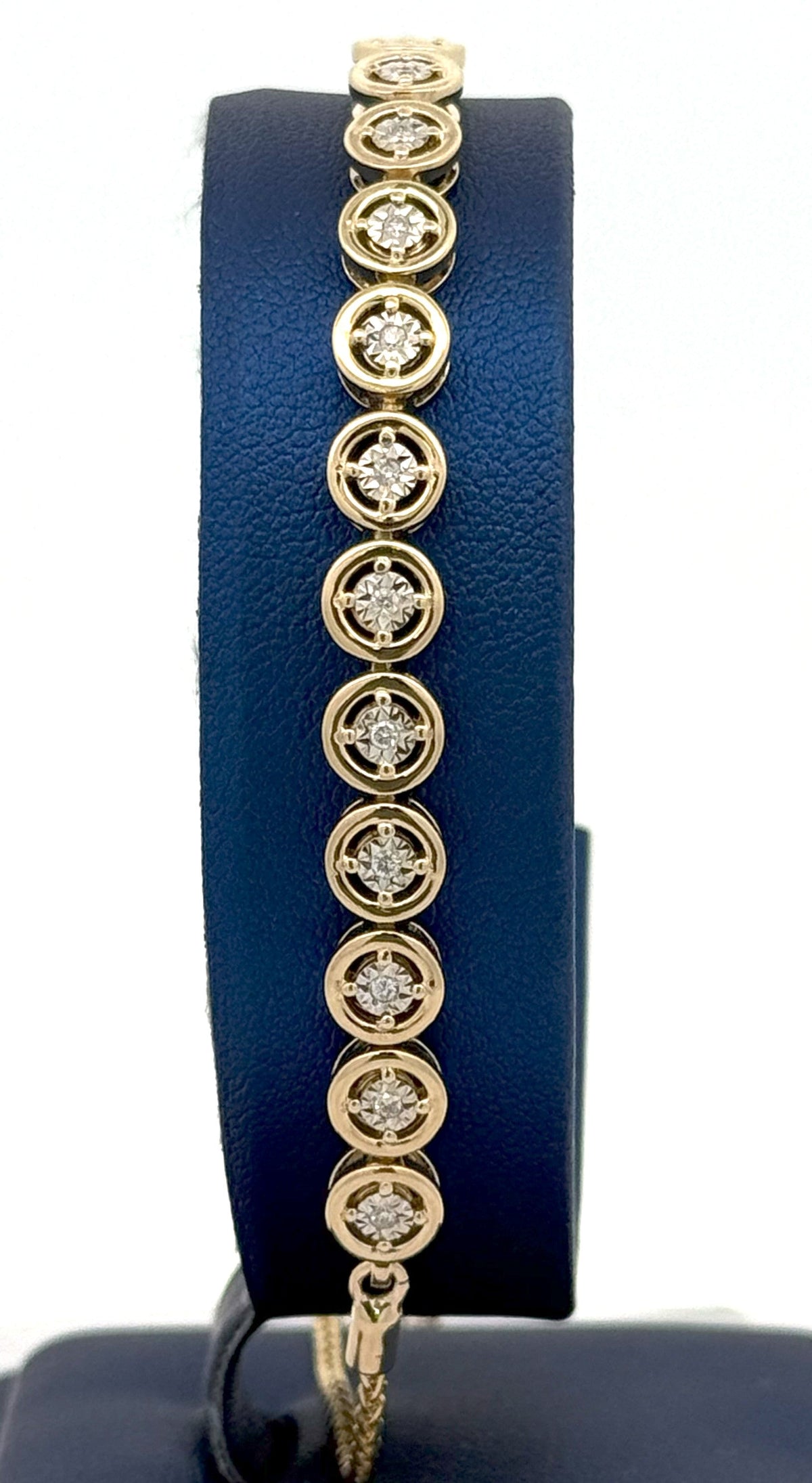 10k Yellow Gold 0.25CT Diamond Anklet Bracelet, 10.5", 7.7g, S16123