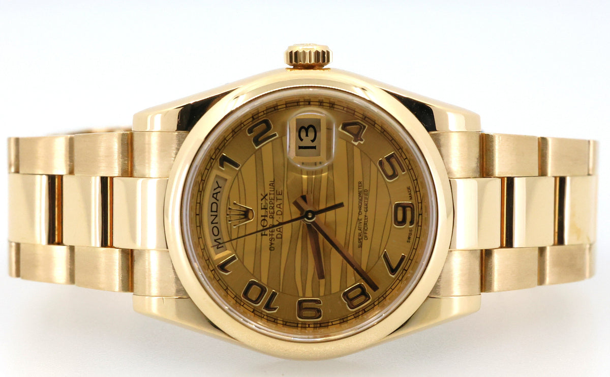Pre-Owned Rolex Day-Date 36mm 18k Yellow Gold Watch 118208, S108920 (Pre-owned)