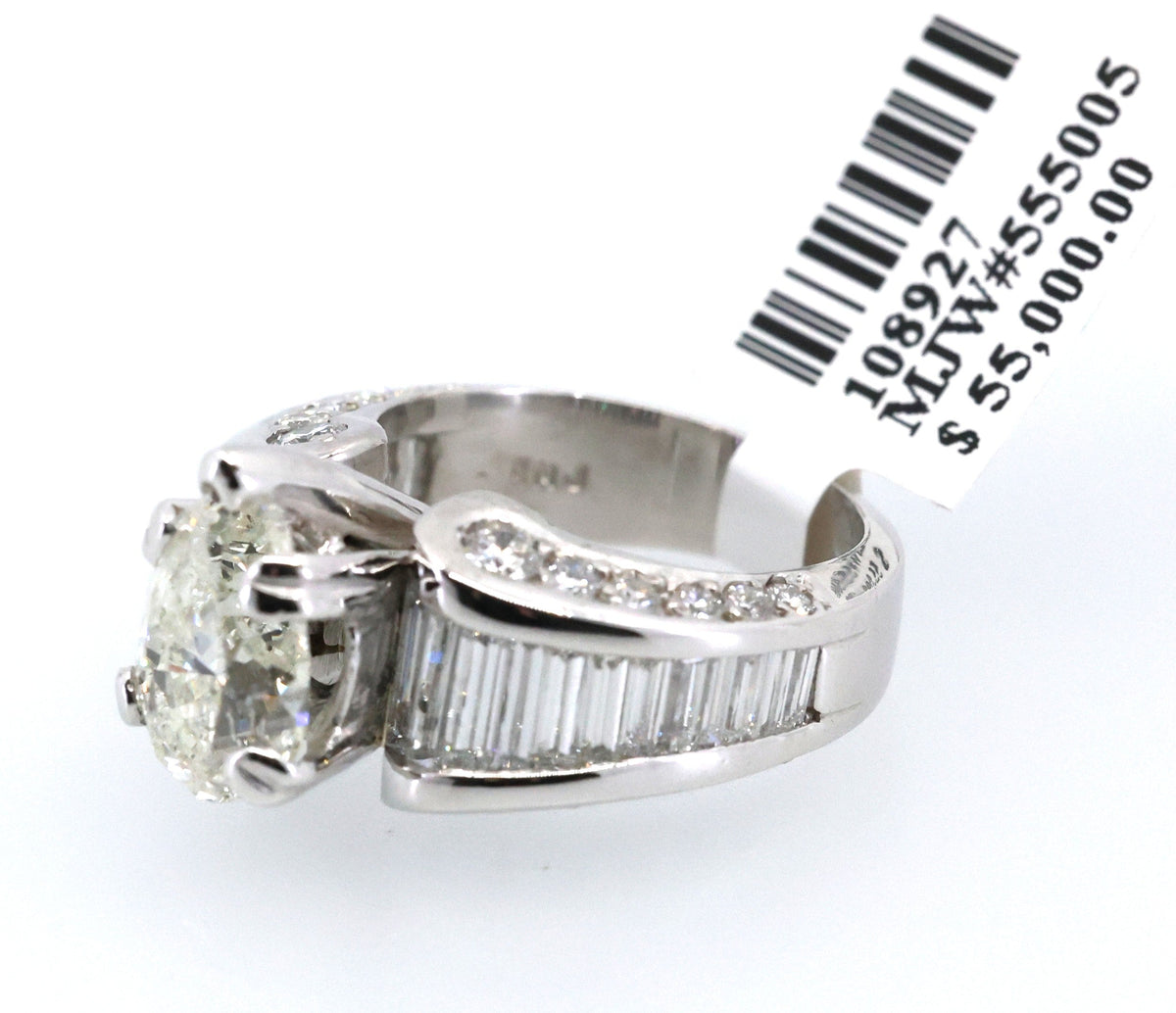 Platinum 3.01 CT Pear Diamond Engagement Ring, 17.1g Size 5.75, S108927