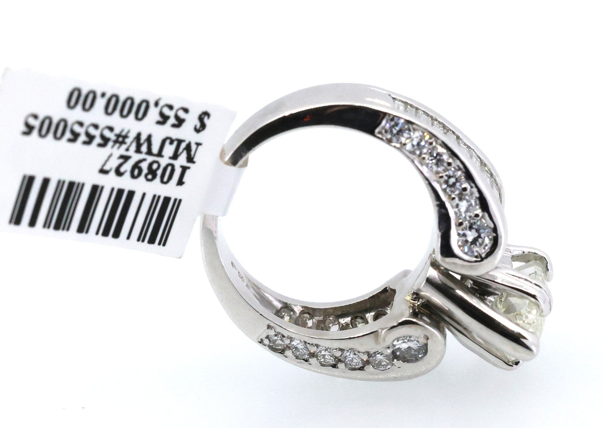 Platinum 3.01 CT Pear Diamond Engagement Ring, 17.1g Size 5.75, S108927