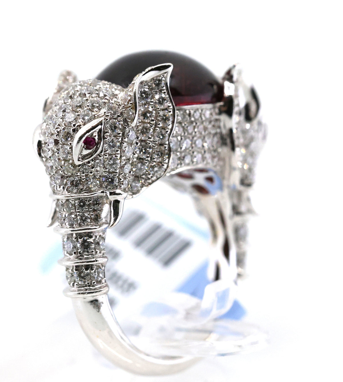 18k White Gold 3.00CT Diamond Elephants Ring, 15.6g, Size 7, S16890