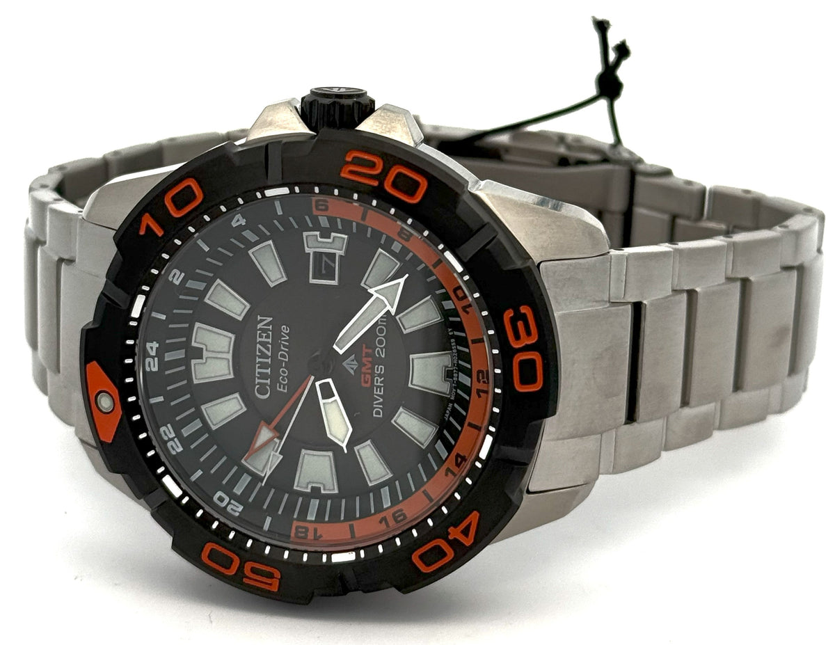 Citizen Promaster GMT 44mm Black Dial Stainless Steel Watch BJ7129-56E