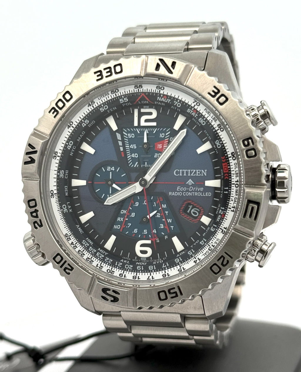 Citizen Navihawk A-T 48 mm Blue Dial Stainless Steel Watch AT8220-55L