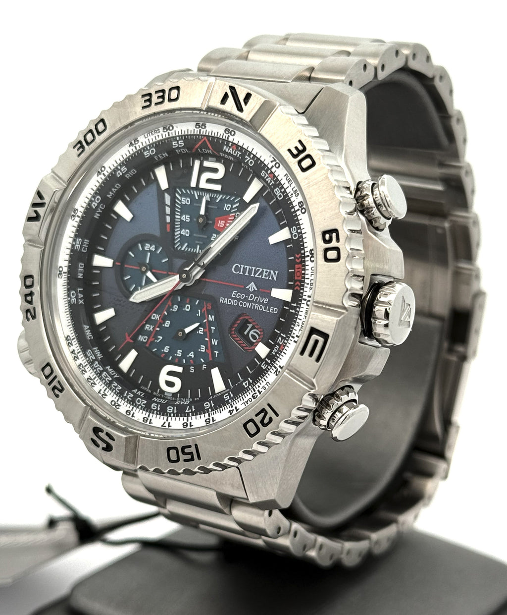 Citizen Navihawk A-T 48 mm Blue Dial Stainless Steel Watch AT8220-55L