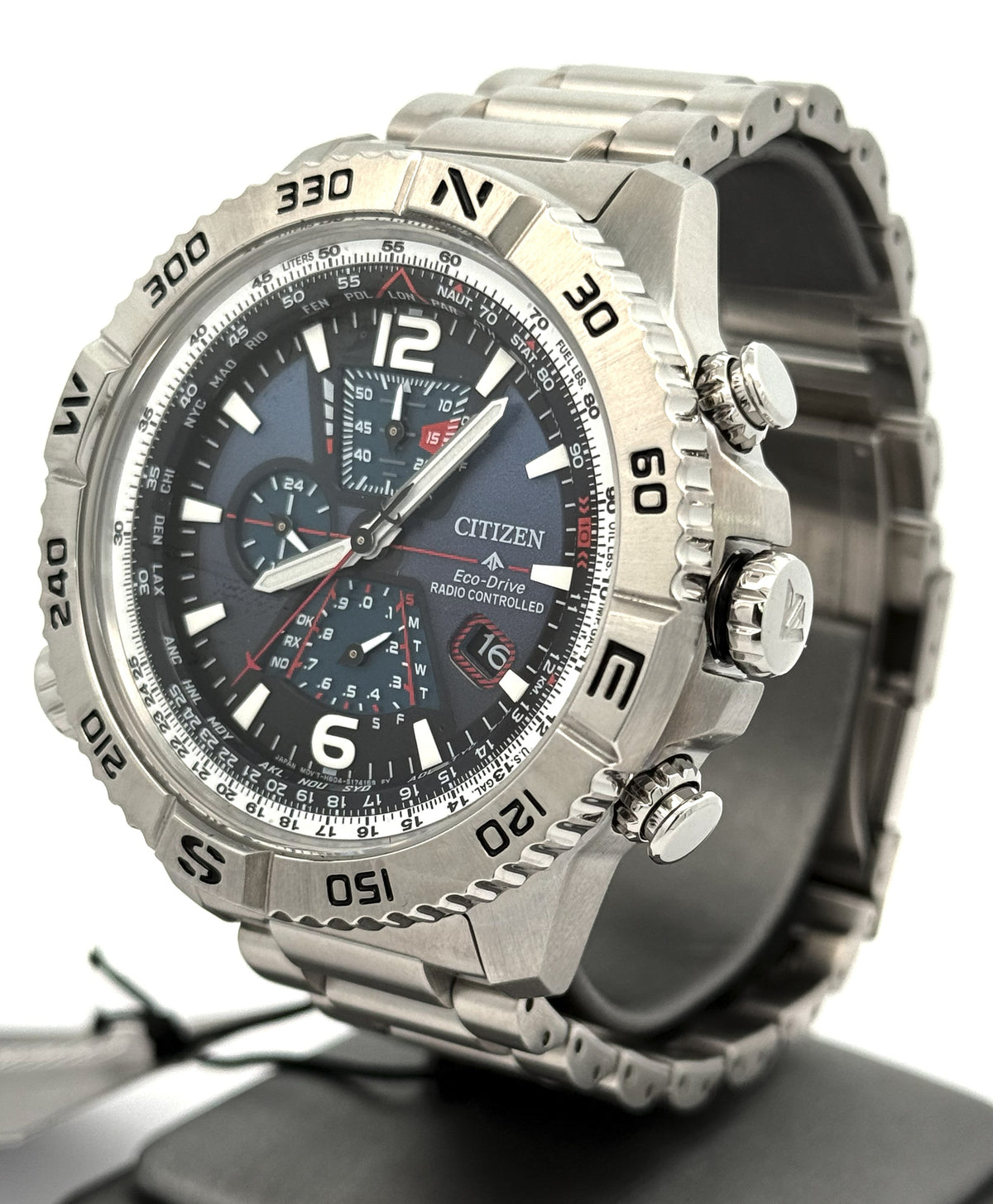 Citizen Navihawk A-T 48 mm Blue Dial Stainless Steel Watch AT8220-55L