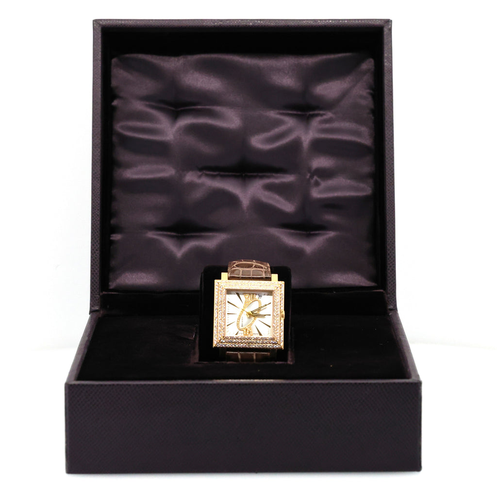 Boucheron La Carree 18k Gold Diamond Watch, Box/Papers