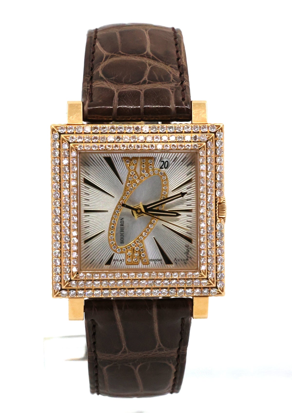 Boucheron La Carree 18k Gold Diamond Watch, Box/Papers