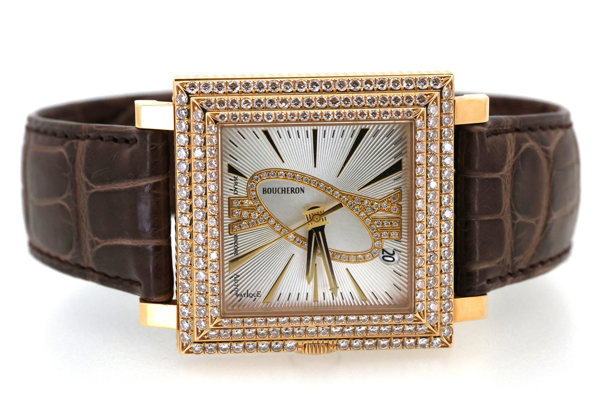 Boucheron La Carree 18k Gold Diamond Watch, Box/Papers