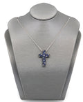 Salvini 18k White Gold Blue Sapphire & Diamonds Cross Pendant