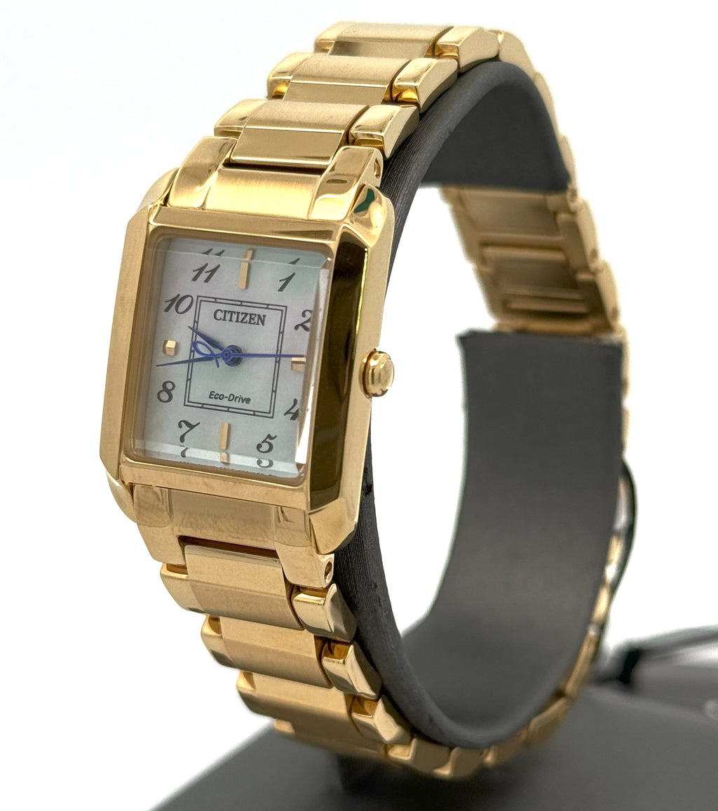 Citizen Bianca Gold Tone Stainless Steel White dial 22mm Watch, EW5602-57D
