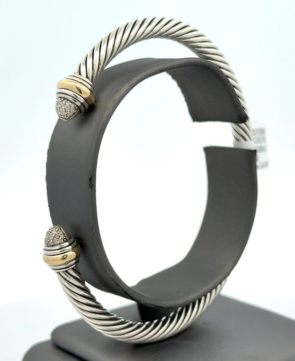 David Yurman 14k Silver Classic Cable Diamond Bracelet and Gold, S108566
