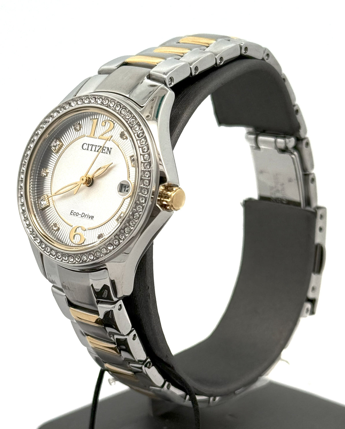 Citizen Crystal Eco Drive silver tone 30MM Ladies Watch, FE1146-71A