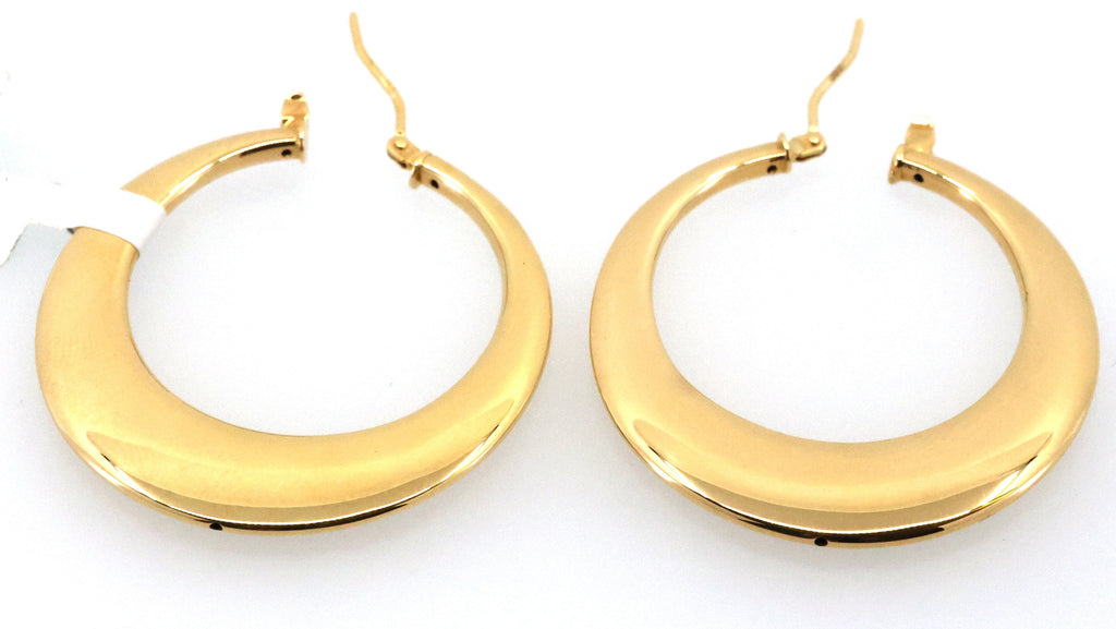 18K Yellow Gold Hoop Earrings 5.9g, S