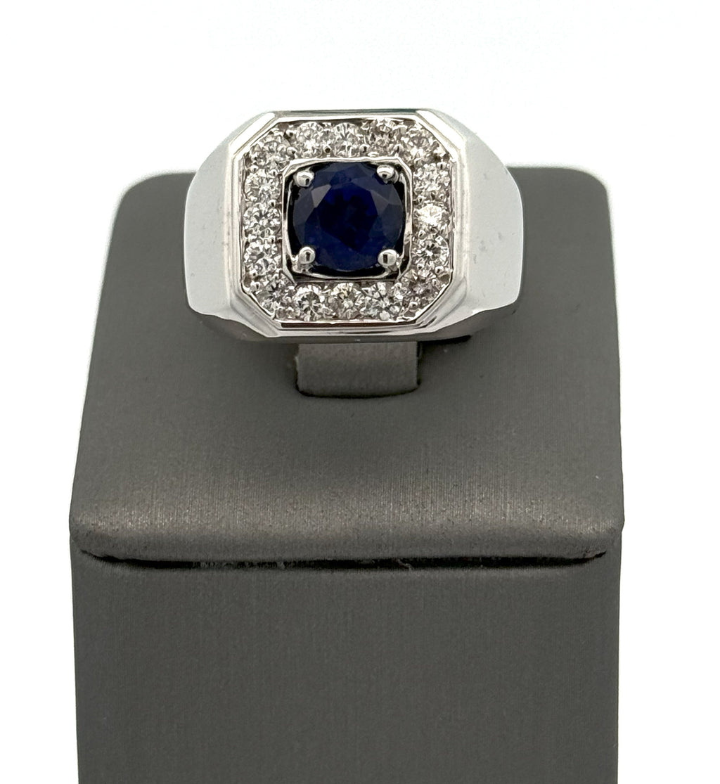 14k White Gold 1.75 CT Diamond Men's Ring, S108586