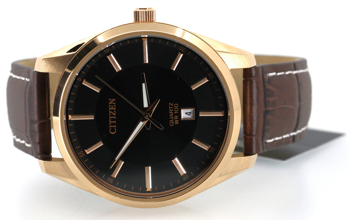 Citizen Quartz Men's Brown Leather Strap Watch BI1033-04E, Box/Card