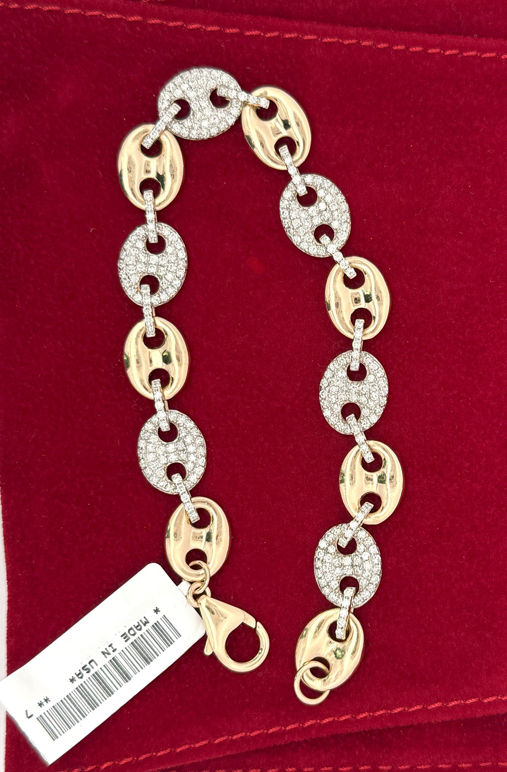 14k Yellow Gold 3.65CT Men's Diamond Tennis Bracelet, 8.5", 30.9G S108587