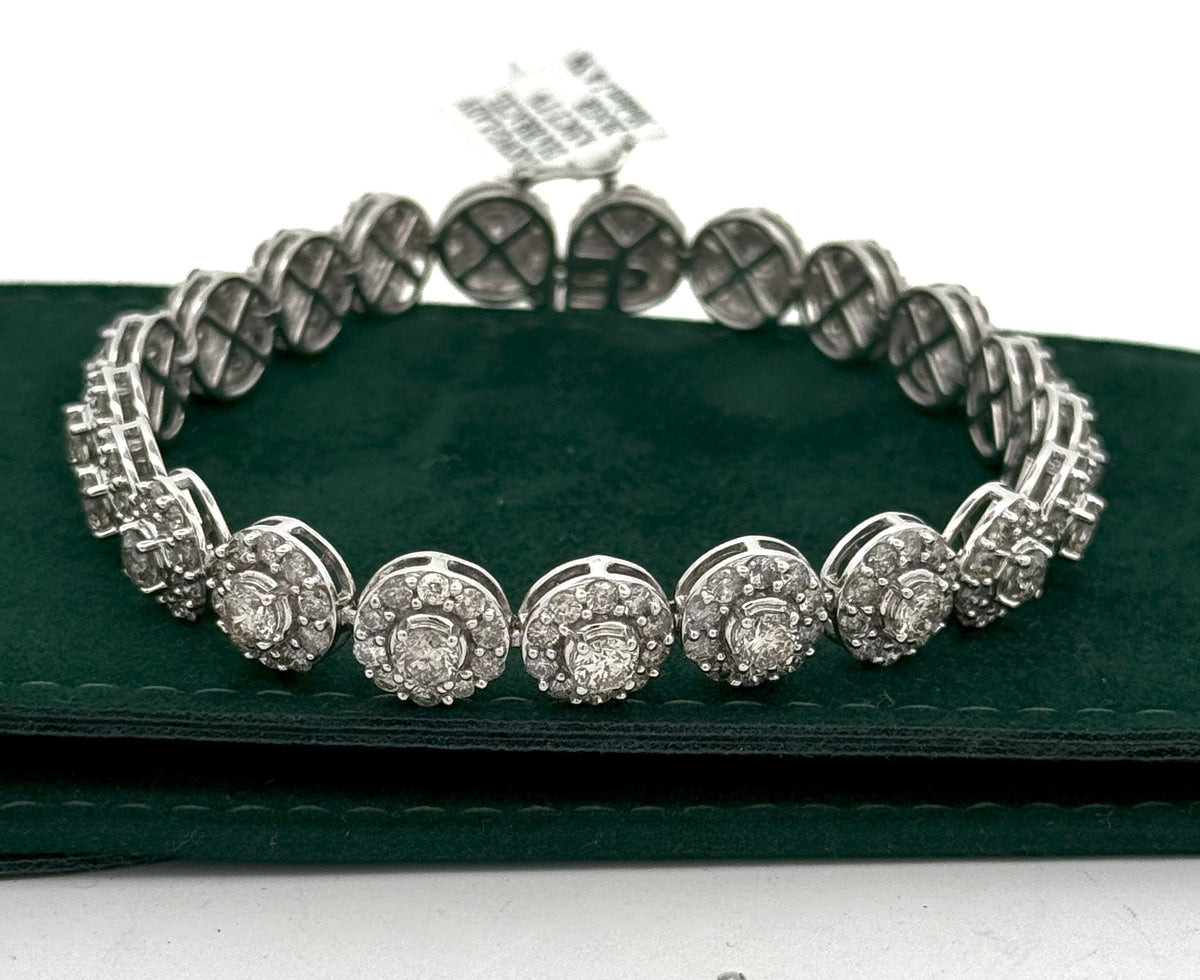 14k White Gold 8.50 CT Diamond Tennis Bracelet, 20.5g, 7.5", S107271