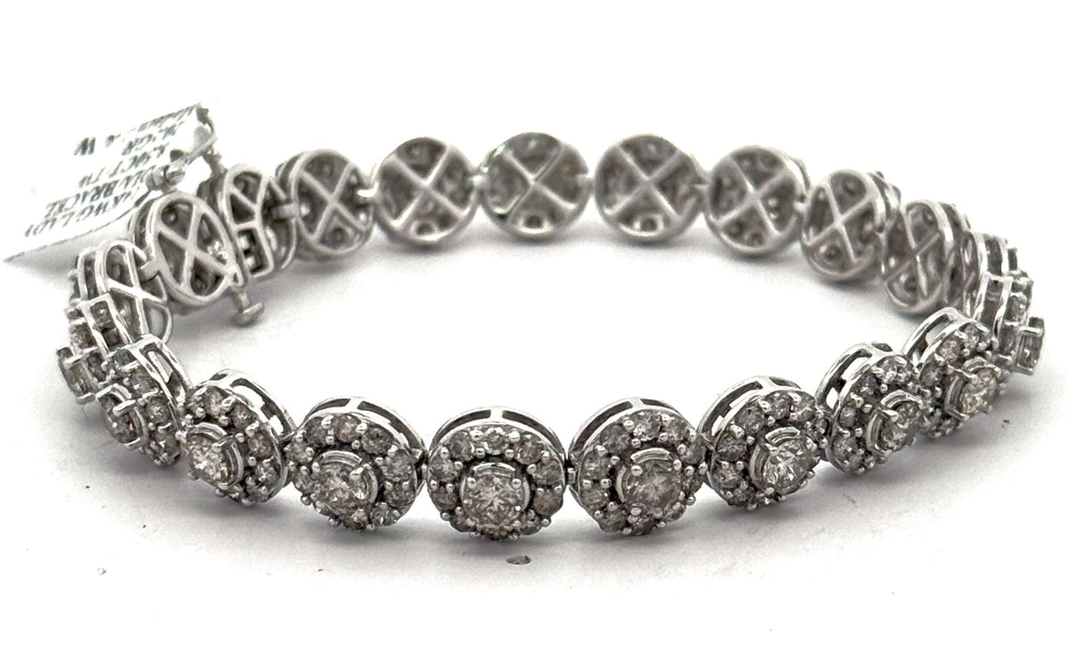 14k White Gold 8.50 CT Diamond Tennis Bracelet, 20.5g, 7.5", S107271