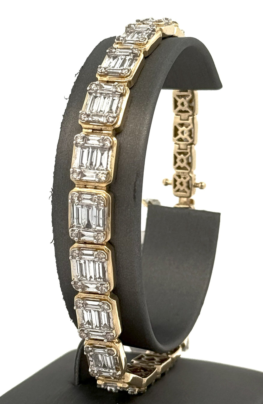 14k Yellow Gold 10.50 CT Baguette Diamond Bracelet, S106947