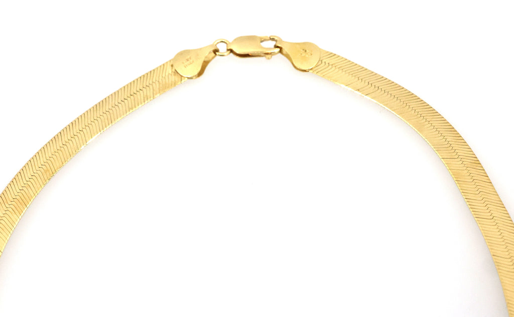 14k Solid Yellow Gold Herringbone Necklace Chain 20",20.9g, S