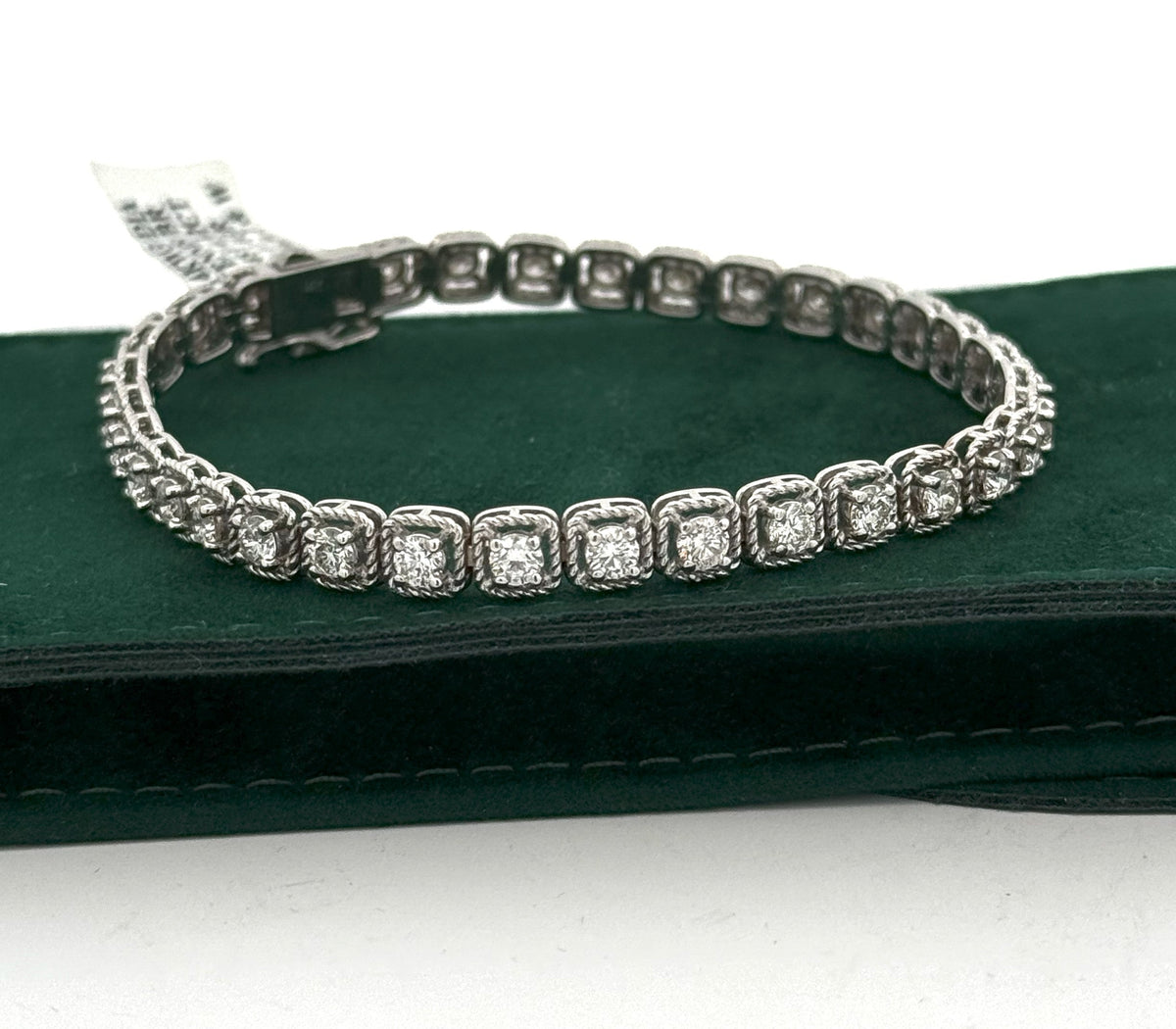 14k White Gold 4.42 CT Diamond Tennis Bracelet, 7", 12.4gm, S104649