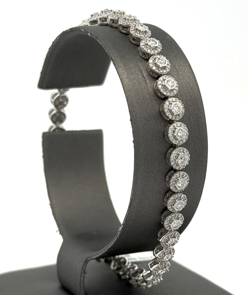 14k White Gold 2.75 CT Diamond Tennis Ladies Bracelet, 11.3g, 7.25"