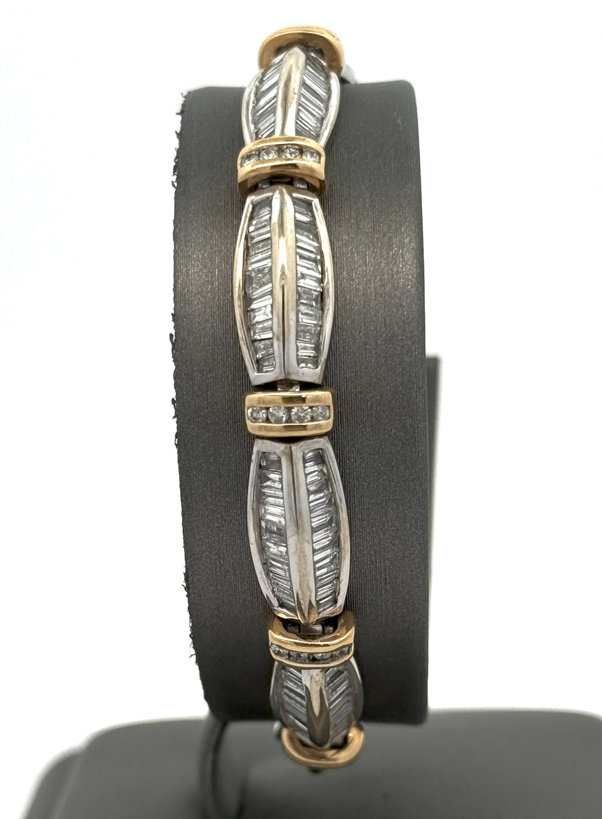 14k Two Tone Gold 7.80 CT Diamond Tennis Bracelet, 7.5", 22.8g, S100998