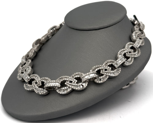 10k White Gold 34.75 CT Diamond Cuban Link Men's Necklace, 166.7g, 24", S108537