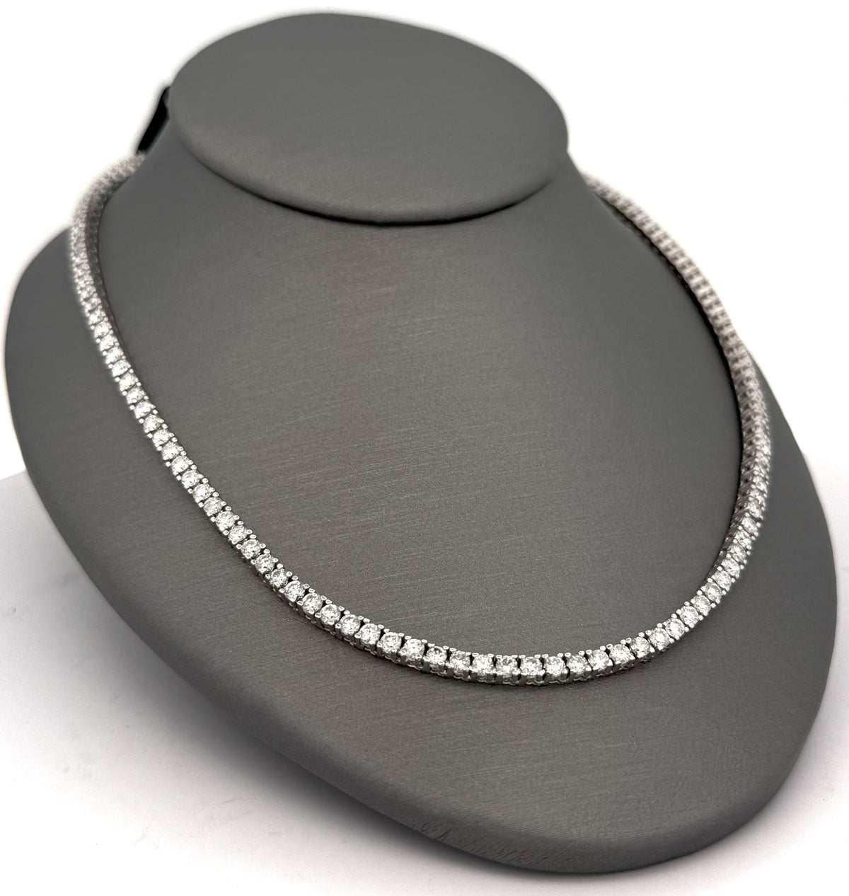 14k White Gold 10.0 CT Diamond Tennis Necklace, 25.7G, 21" S108536