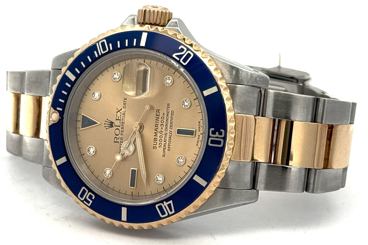 Pre-owned Rolex Submariner Date 16613 - 1995 - Champagne Dial - 18k Yellow Gold & Stainless Steel S108067