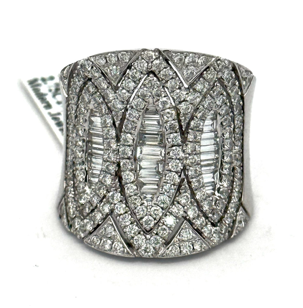 18K White Gold 2.50 CT Diamond Cluster Ladies Ring, S16654