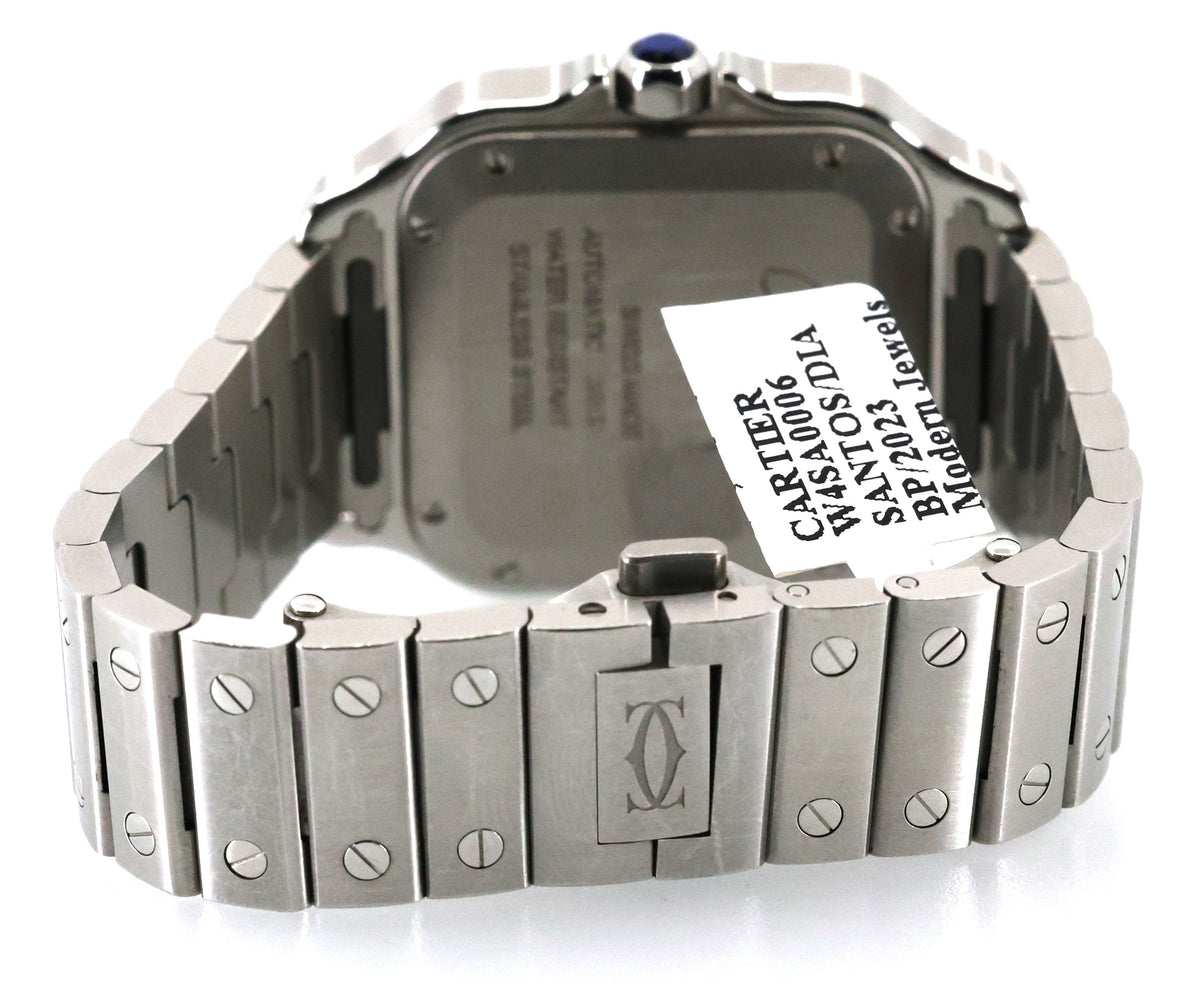 Cartier Santos 35mm W4SA0006 Original Diamond Bezel, Box / Card 2023 !S17078 (Pre-owned)